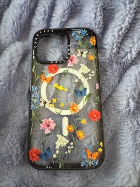 Casetify Black Floral & Butterfly MagSafe-Compatible Phone Case